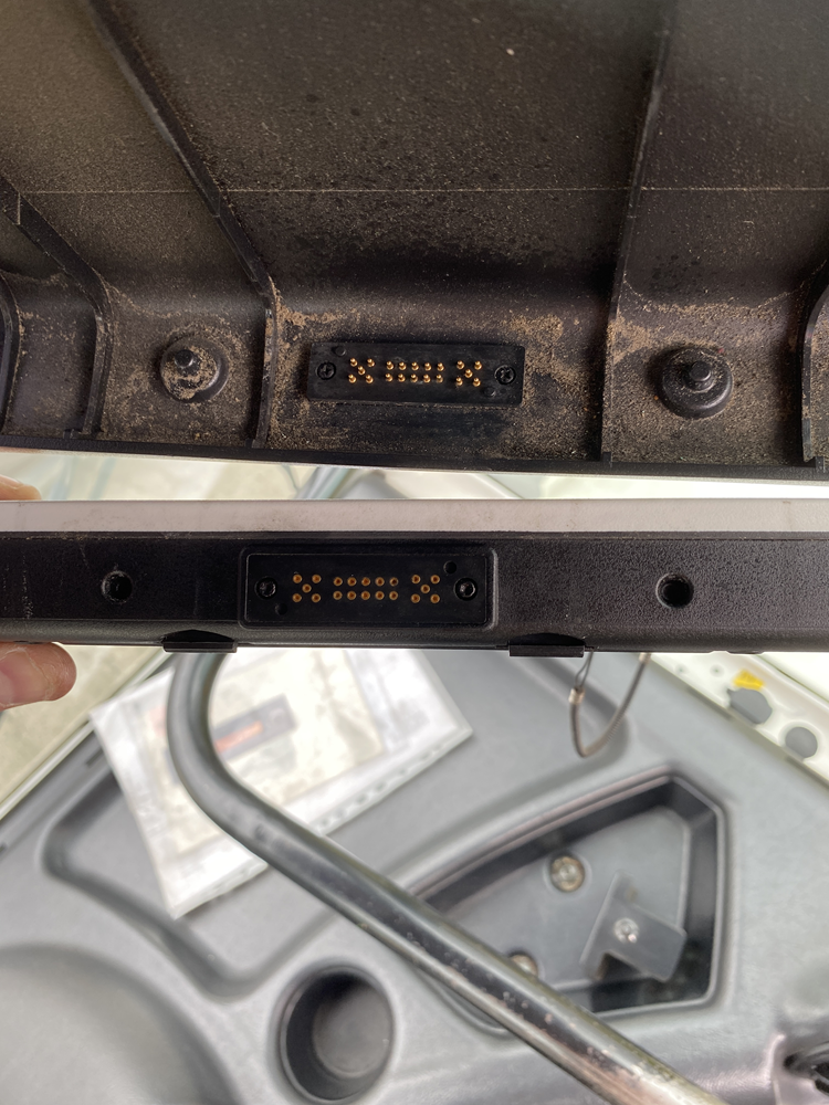 Detail of cleaned docking connector pins